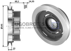 Embragues 52-0085 - POLEA DE EMBRAGUE COMP. TM Ø150 1A  (CUELLO LARGO REV. C)