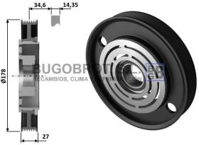 Embragues 52-0086 - POLEA DE EMBRAGUE COMP. TM Ø178 PV6