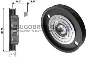 Embragues 52-0087 - POLEA DE EMBRAGUE COMP. TM Ø178 PV6  (REV:B)