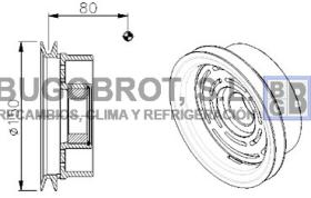 Embragues 52-0091 - POLEA DE EMBRAGUE COMP. TM21 Ø150 1A  (CUELLO LARGO REV. C)