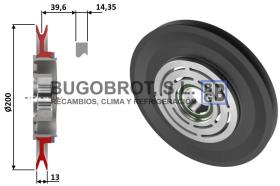 Embragues 52-0092 - POLEA DE EMBRAGUE COMP. TM Ø200 1A