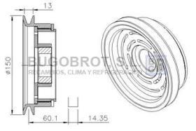 Embragues 52-46512 - EMBRAGUE COMP. TM15 / TM16  1A 150MM 12V.