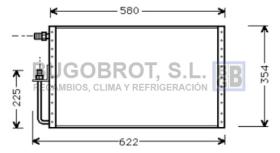 Condensador 60-UV5001 - CONDENSADOR SANDEN FLUJO PARALELO 580 X 361 X 16