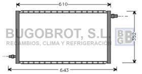 Condensador 60-UV5004 - CONDENSADOR STANDARD  FLUJO PARALELO  610 X 352 X 16