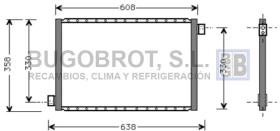 Condensador 60-UV5022 - CONDENSADOR UNIVERSAL FLUJO PARALELO 608 X 358 X 18 MM.