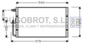 Condensador 60-UV5098 - CONDENSADOR UNIVERSAL SANDEN 540 X 310 X 16 MM.