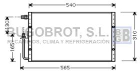 Condensador 60-UV5099 - CONDENSADOR UNIVERSAL  SANDEN 540 X 310 X 25 MM.