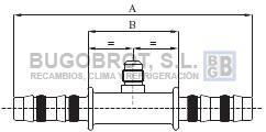 Racor 65-21206 - RACOR TUB. FRIGOSTAR ESPIGA 6X6  C/CARGADOR  1/4" SAE