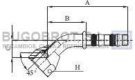 Racor 65-22422 - RACOR TUB. FRIGOSTAR 3/4" X 12 45º H-CONO