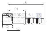 Racor 65-22440 - RACOR TUB. FRIGOSTAR 1/2" X 08  RECTO H-ORS PLANO