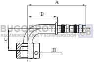 Racor 65-22445 - RACOR TUB. FRIGOSTAR 5/8" X 10 90º  H.ORS PLANO