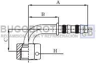 Racor 65-22451 - RACOR TUB. FRIGOSTAR 1/2" X 08 90º  H.ORS PLANO