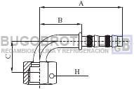 Racor 65-22453 - RACOR TUB. FRIGOSTAR 3/8" X 6 90º  H.ORS PLANO