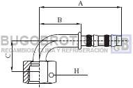 Racor 65-22457 - RACOR TUB. FRIGOSTAR 1/4" X 6 90º  H.ORS PLANO