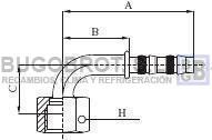 Racor 65-22461 - RACOR TUB. FRIGOSTAR 3/4" X 12  90º H-ORS PLANO