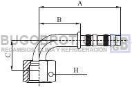 Racor 65-22469 - RACOR TUB. FRIGOSTAR 1/2" X 10 90º  H.ORS PLANO