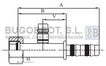 Racor 65-22538 - RACOR TUB. FRIGOSTAR 1/2" X 8 RECTO ROTALOCK C/CARGADOR 134A