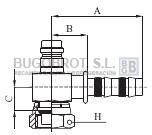 Racor 65-22548 - RACOR TUB. FRIGOSTAR 1/2" X 8 90º ROTALOCK BLOQ C/CARG. 134A