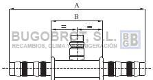 Racor 65-22560 - RACOR TUB. FRIGOSTAR ESPIGA 10X10 C/CARGADOR BAJA