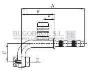 Racor 65-99508 - RACOR TUB. FRIGOSTAR 1/2" X 8 90?  H-O C/CARG. R-134-A ALTA