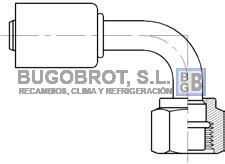 Racor 66-BL1322 - RACOR ALUMINIO 1/2" 90° ORING HEMBRA G-8