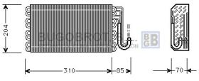 Evaporador 70-BWV025 - BATERIA EVAPORADORA BMW SERIE 3  E-39