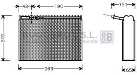 Evaporador 70-PEV062 - BATERIA EVAPORADORA PEUGEOT 206
