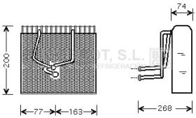 Evaporador 70-RTV173 - BATERIA EVAPORADORA RENAULT MEGANE (7701206046)