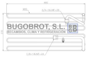 Evaporador 70-VOI105 - BATERIA EVAPORADORA VOLVO INDUSTRIAL A25D (11007372)