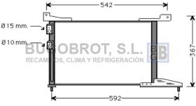 Condensador 62-AU5114 - CONDENSADOR 2.0 TI TURBO VITESSE R 12/R134/ 2.5 TD R 12/R134