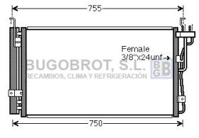 Condensador 62-KA5210 - CONDENSADOR HYUNDAI GRANDEUR XG250