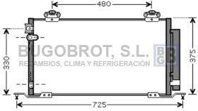 Condensador 62-TO5393 - CONDENSADOR 2.0I/2.4I - 16V. VVTI TOYOTA AVENSIS