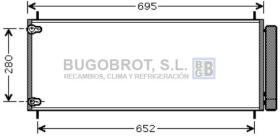 Condensador 62-TO5406 - CONDENSADOR 2.0 D4DF /2.2 D4D D CAT  TOYOTA AURIS/COROLLA