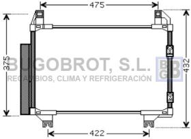 Condensador 62-TO5413 - CONDENSADOR 1.3 I - 16V./1.0 I - 12V. VVTI TOYOTA URBAN CRUI