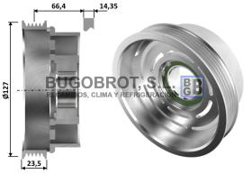 Embragues 52-0069 - POLEA DE EMBRAGUE COMP. TM Ø125 PV5  (CUELLO LARGO REV. C)
