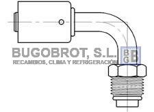 Racor 66-SB1421 - RACOR ACERO 3/8" 90º ORING MACHO G-6