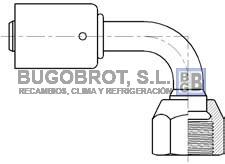 Racor 66-SB1123 - RACOR ACERO ESTANDAR 90 GRADOS HEMBRA 7/8" - 14  10 10