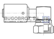 Racor 66-SB1322-SD - RACOR ACERO ESTANDAR 90 GRADOS HEMBRA O-RING CAIDA CORTA 3/4