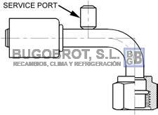 Racor 66-BL1321-3 - RACOR ALUMINIO ESTANDAR 90 GRADOS HEMBRA O-RING CON TOMA DE