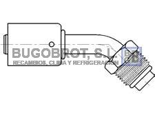 Racor 66-BL1411 - RACOR ALUMINIO ESTANDAR 45 GRADOS MACHO O-RING 5/8" - 18  6