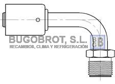 Racor 66-BL1821 - RACOR ALUMINIO ESTANDAR 90 GRADOS MACHO I-ERT O-RING 5/8" -