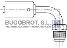 Racor 66-BL1953 - RACOR ALUMINIO ESTANDAR 90 GRADOS 7 MACHO O-RING 11/16"  7 6