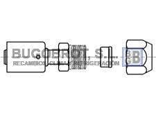 Racor 66-SB2901 - RACOR ACERO ESTANDAR RECTO COMPRESSION FITTING 3/8"  6 6