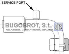 Racor 66-SB9327-3 - RACOR ACERO ESTANDAR 90 GRADOS HEMBRA O-RING (MÉTRICA) CON T