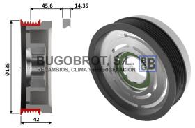 Embragues 52-0068 - POLEA DE EMBRAGUE TM 125 MM. PV6 CON REFUERZO