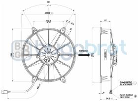 Electro ventiladores 18-9022 - ELEC. SPAL 280 MM. 5 PALAS ASP. 12V. VA03-AP70/LL37A