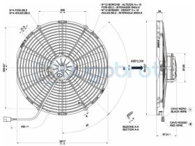 Electro ventiladores 18-1047 - ELEC. SPAL 385MM. REC. SOP. 24V. VA18-BP71/LL-86S