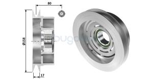 Embragues 52-0095 - POLEA DE EMBRAGUE COMP. TM21 1B 158MM. (CUELLO LARGO)